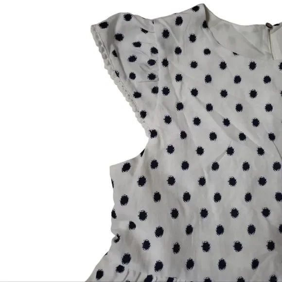 TCEC White/Black Polkadot Mini Dress Size M - Picture 2 of 7